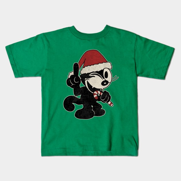 Felix the cat - Christmas Kids T-Shirt by valentinahramov